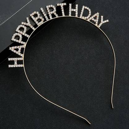 alamodey Pack of 1 Happy Birthday Glitter Design Hair Band