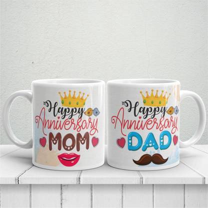 Luvkushcart Anniversary Gift For Mom Dad, Anniversary, Gift For Mom Dad (320ml) Ceramic Coffee Mug