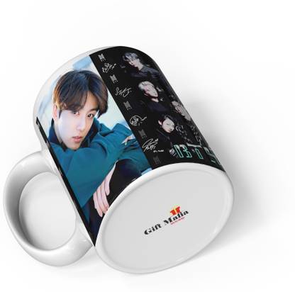 gift mafia BTS Ceramic Coffee, Gift for Sister, Brother, Raksha Bandha, Birthday Gift, Tea Cup, F ( 325 ml ) RSD00468 Ceramic Coffee Mug
