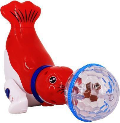 MegaStar Dancing Sea Lion With Musical Sound And 3D LED Light | Battery Operated | 360 Degree Rotation Toy