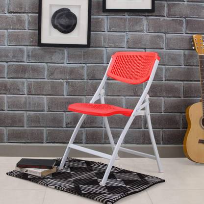 OET European Standard Heavy Duty Mesh Design Folding Chair (CH04) Red Metal Outdoor Chair