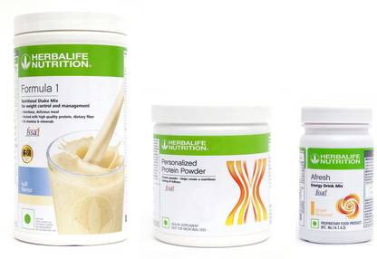 Herbalife Nutrition FORMULA 1 KULFI (500g)+ PROTIEN POWDER (200g)+ AFRESH GINGER (50g) SET OF 3 PCS Plant-Based Protein