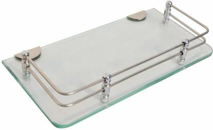 A to Z 18" X 6" Glass Shelf Glass Wall Shelf
