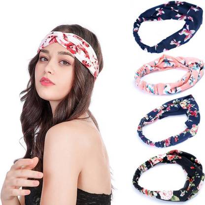 Shree Rangnath Cross Knot Hair Band Random Color & Print Rubber Band