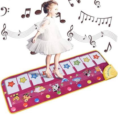 PATPAT Musical Mat, Baby Early Education Music Piano Keyboard Carpet Animal Blanket Touch Play Safety Learn Singing Funny Toy for Kids (Purple)