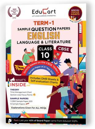 Educart Cbse Term 1 English Language & Literature Sample Papers Class 10 MCQ Book for Dec 2021 Exam