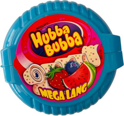 Hubba Bubba Strawberry Watermelon Blueberry Flavoured Mega Long Bubble Gum Tape Imported 56g Strawberry, Watermelon, Blueberry Chewing Gum