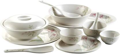 Nexx Pack of 32 Melamin 100% Melamine dinner set, Microwave safe, Lightweight Dishwasher Safe Dinner Set