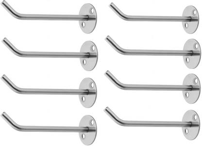 Nixnine NX2712 Stainless Steel Display Hook Hanger Showroom/Mobile Shop/Wall Mount/Clothing (8 Inch) Pack of Door Hanger