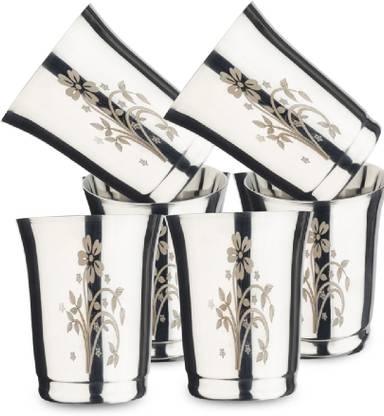 LIMETRO STEEL (Pack of 6) Stainless Serving,Unbreakable Water Drinking Set(G13-6) Glass Set Water/Juice Glass