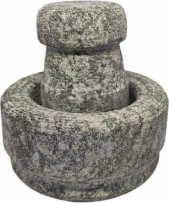 subaa Subaa Stone Mortar and Pestle Set/Ural/Idikallu/Okhli Stone Masher -Small Stoneware Masher