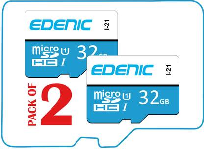 EDENIC Premium 32GB Micro SDHC card,Memory Card, 32GB Combo 32 GB MicroSD Card Class 10 80 MB/s  Memory Card Compatible with Tablet, Mobile, Camera, Gaming Console, Computer