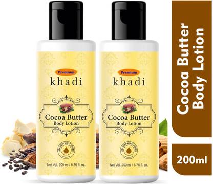 Premium Khadi Cocoa Butter Glow Body Lotion for Rich Moisturization ( Pack Of 2 )