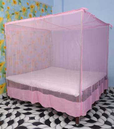 Fabrachana Polyester Adults Washable MP 107-Pink Mosquito Net