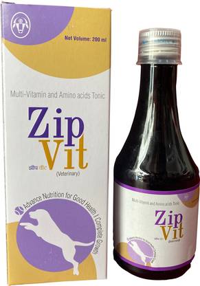 INTAS ZIP VIT Multi-Vitamin and Amino Acids Tonic 200 ML Pet Health Supplements
