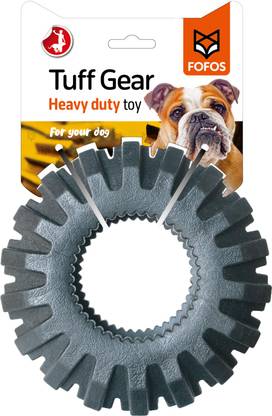 fofos Super Chewer Tyre Dog Toy Large, Black | For Large - X-Large dogs (20-40kgs) | For Aggressive Chewers| Tough Tyre shape| Treat-Dispensing Toy | High - density TPR | Chew, Tug, Fetch Rubber Chew Toy For Dog