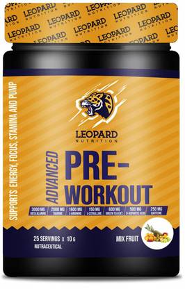LEOPARD NUTRITION Advanced Pre Workout | Sugar Free | Pro Formula Weight Gainers/Mass Gainers