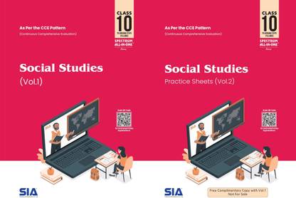 Social Studies (Volume -1&2) Class 10 (SET Of TWO) Telangana State Syllabus Spectrum Series First Edition 2021-22