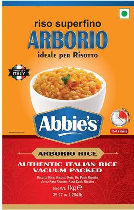 Abbie's Italian Arborio Rice, Produced In Italy,1KG Vacuum Pack, Perfect Rice For Risotto Brown Arborio Rice (Long Grain, Raw)