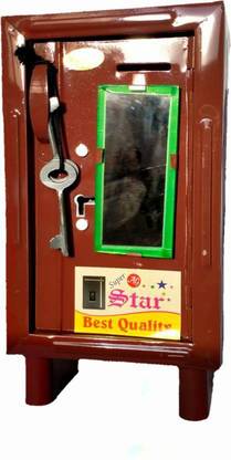 crafthub Almirah Style Coin Box Piggy Bank Gullak for Kids 3 Compartments with 2 Keys Color May Vary Safe Locker
