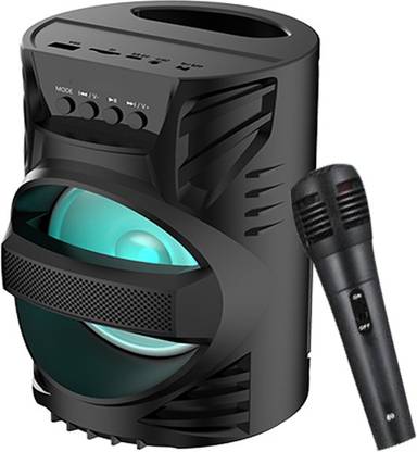 DAGTUL WS-04 WS-04 Karaoke mic Bluetooth Speaker | Wireless Led Light |Deep Baas Stereo subwoofer Sound System | Mini Home Theater| AUX Supported| DJ Disco Light Carry Handle Speaker |Long Hour Battery Life 10 W Bluetooth Party Speaker