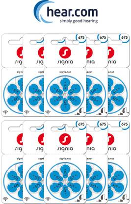 Signia Hearing Aid Battery 675- Pack of 60 Batteries 10966600-Hear.com Stethoscope Case