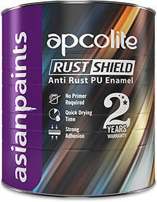 Asian Paints APCOLITE RUSTSHIELD ANTI RUST PU ENAMEL - BLACK 1 LTR. BLACK Enamel Wall Paint