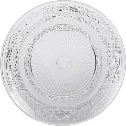 1st Time Self Designer Transparent Round Glass Plate (Microwave Safe) -XD25 Half Plate
