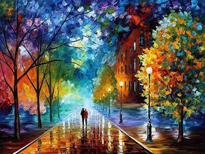 HASTHIP Paint by Numbers, Kits with 3X Magnifier Card 40 x 50cm, DIY Painting by Numbers for Adults& Kids - Without Frame or Canvas is Pre-Mounted (Without Frame, Our Romance)