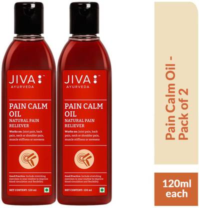 JIVA Pain Calm Oil - For Relief from Joint and Muscular Pain - 120 ml Each - Pack of 2