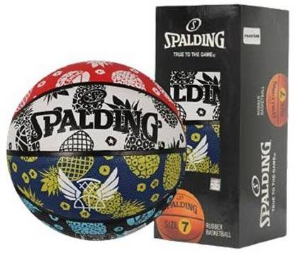SPALDING Tropical Printed Basketball Match Quality High Bounce Ball Men Without Air Pump Basketball - Size: 7
