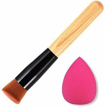 J Foundation Blend Blush Brush 2 in 1 with Sponge Puff