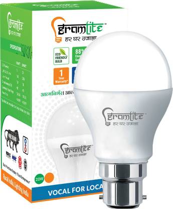 Gramlite 20 W Basic Round B22 D LED Bulb