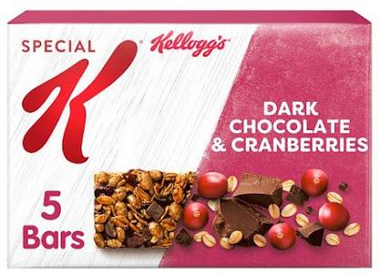 Kellogg's Special K Dark Chocolate & Cranberries Cereal Bar with Wholegrain Oats ( 27g X 5 ), 135g Box