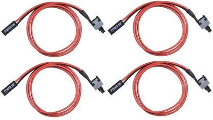 ATEKT Power Cord 0.45 m Original 2 Pin Computer Motherboard Power Cable on/off/Reset Button Replacement Button Switch Wire 45cm 430 m Power Cord (Compatible with Computer, Mother Board, pc, Red, Black, Pack of: 4