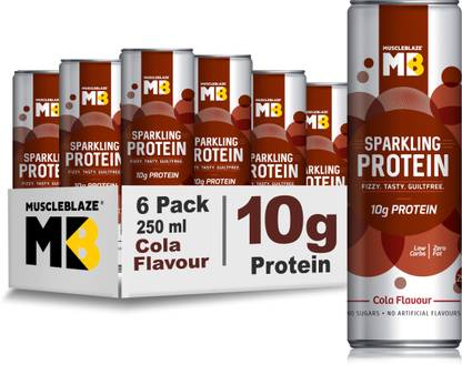 MUSCLEBLAZE Sparkling Protein Water (10g Protein), Cola Energy Drink