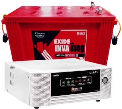 EXIDE IKST 1350 +Microtek UPS E²+ 1025 Tubular Inverter Battery