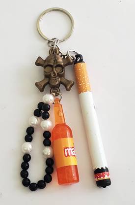 ShopTalk Cigarettes And Danger Keychain Locking with Drift Bottle(Multicolor) Key Chain