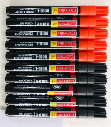 Camlin Permanent marker pack of 10 ( Black 5 + Red 5)