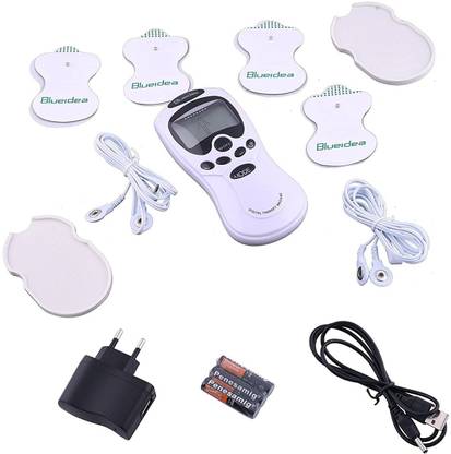 Acs Blueidea Digital Therapy Machine | Electric Muscle Stimulator Device Pulse Massager, 4 Pads with Palm Device, Battery & Electric Operated Massager