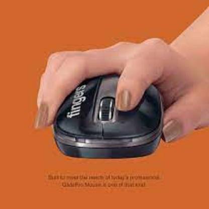 FINGERS Mouse Glide Pro - Wireless Laptop Keyboard Black Wireless Ambidextrous Touch Mouse
