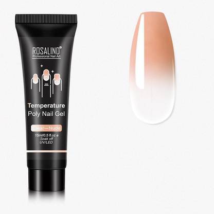 ROSALIND Thermal Poly Builder Gel For Nail Extensions Finger Gel Acrylic UV gel nail Builder Gel False Nail Builder temperature Color change Poly Nail Gel (RL-15ml-A505)