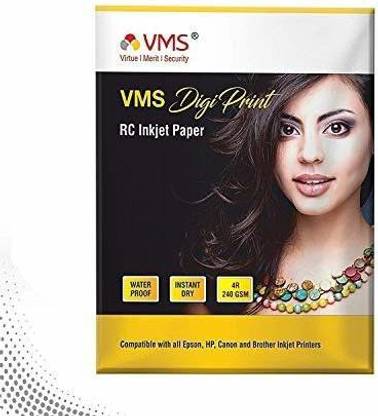 VMS Digi Print 240 GSM 4R (4 x 6 Inches) Photo Paper High Glossy Unruled 4R 240 gsm Photo Paper