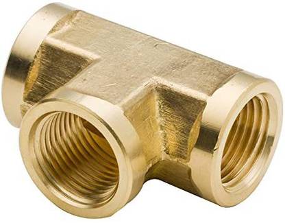 Pbl Brass Pipe Fitting Forged Tee 3/8" x 3/8" x 3/8" 3 WAYS T BSP Female THREAD Fitting Adapter 3/8BSP INCH Female Thread 3 Way T Shaped Brass Equal Tee Coupling Pipe Connector (3-PCS) 3-Way Tee Pipe Joint