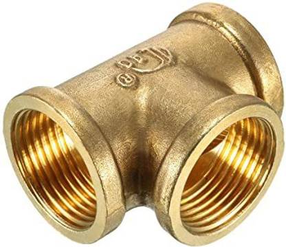 PBI Brass Pipe Fitting Forged Tee 3/4" x 3/4" x 3/4" 3 WAYS T BSP Female THREAD Fitting Adapter 3/4BSP INCH Female Thread 3 Way T Shaped Brass Equal Tee Coupling Pipe Connector (3-PCS) 3-Way Tee Pipe Joint