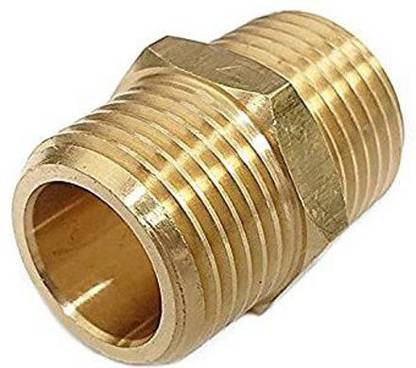 PBI Brass Pipe Fitting Hex Nipple 3/4" x 3/4" BSP Male UNION Pipe Fitting 3/4BSP BRASS Male Thread Hose Fitting Straight Quick Adapter Hex Nipple Coupler ConnectOR Fitting 2pcs 2-Way Union Pipe Joint