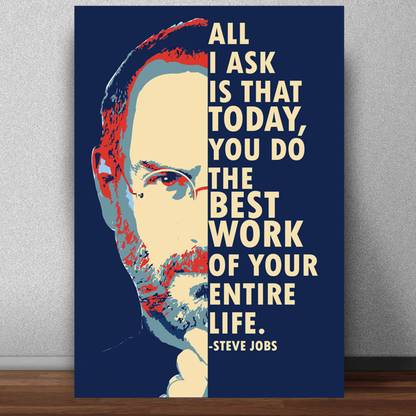 Steve Jobs Motivational Poster for Room & Office (13 inch X 19 inch, Rolled) Paper Print
