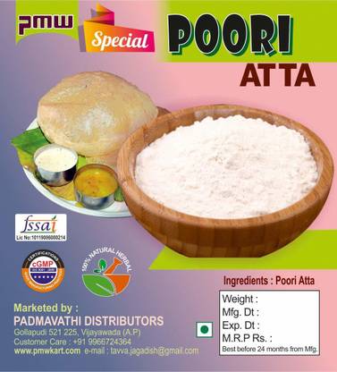 PMW Poori Atta - Puri Atta - Poori Making Powder - Not Wheat Atta - 1 Kilo