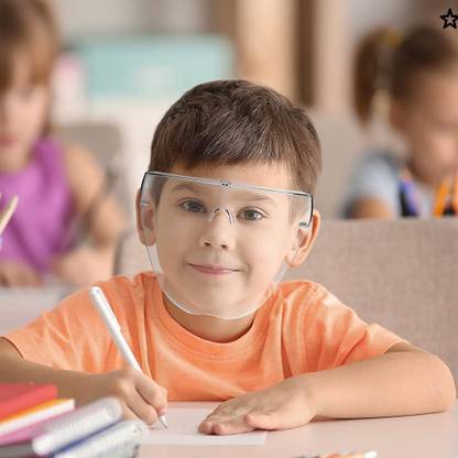 Mumuxu Kids Glasses Full Face Covering, Protective Face Shield Facial Protection and Mouth Shield, face Covering Safety Face Shields with Glasses Frames Mumuxu kids FC Safety Cap