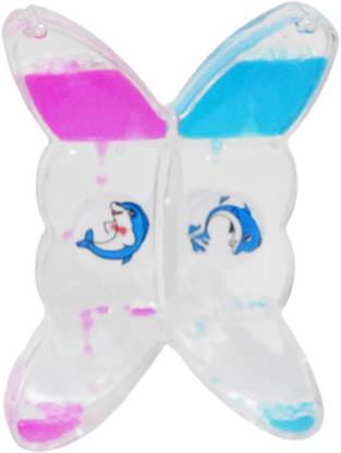 OneLife Butterfly Shape Pink, Blue Fish Bubble Liquid Timers | Table top fidgets | sensory visual product for kids and adults Decorative Showpiece  -  7 cm